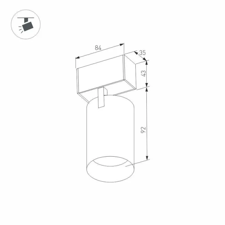 Трековый светодиодный светильник для магнитного шинопровода Arlight Mag-Spot-45-R85-7W Warm3000 0269