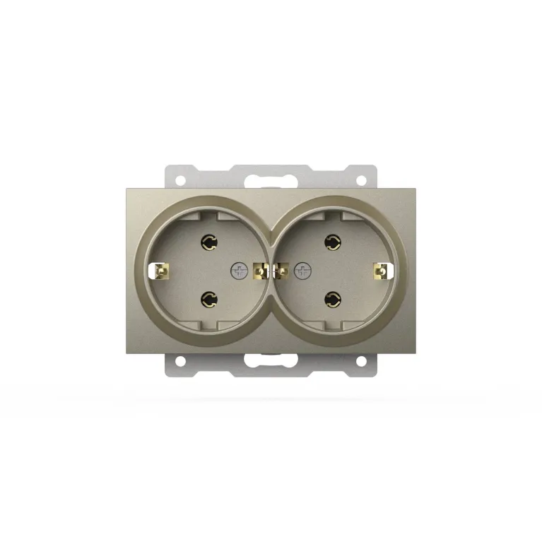 Розетка двухместная с заземлением ELBI Zena Vega 609-011400-907