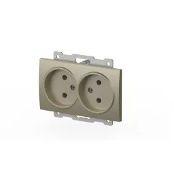 Розетка двухместная без заземления ELBI Zena Vega 609-011400-908