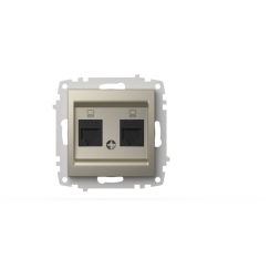 Розетка компьютерная двухместная ( Cat 6) ELBI Zena Vega 609-011400-248