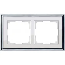 Рамка Palacio на 2 поста хром/белый WL17-Frame-02 4690389108105