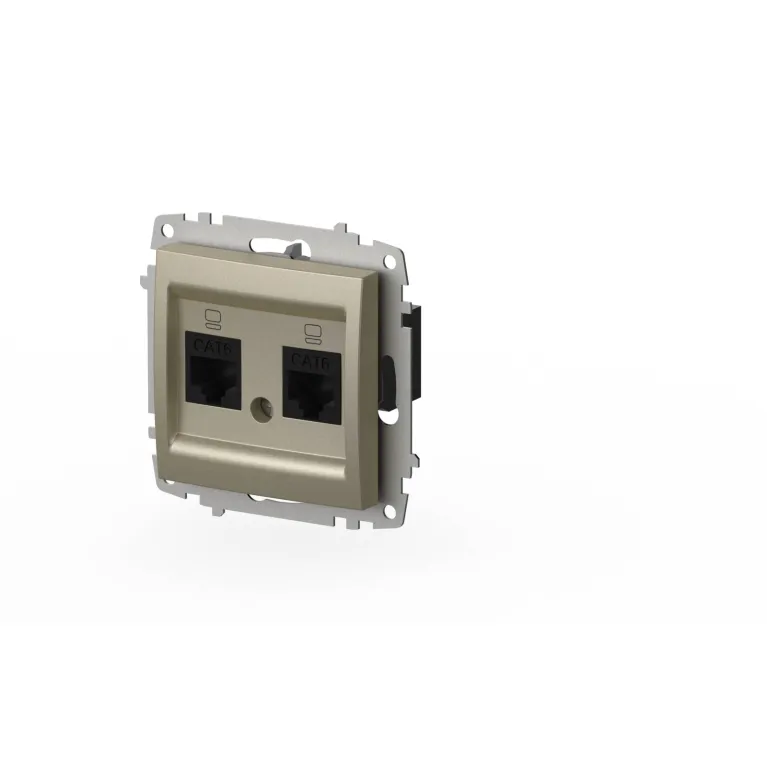 Розетка компьютерная двухместная ( Cat 6) ELBI Zena Vega 609-011400-248