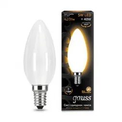 Лампа светодиодная филаментная Gauss E14 5W 2700К матовая 103201105