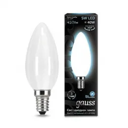 Лампа светодиодная филаментная Gauss E14 5W 4100К матовая 103201205