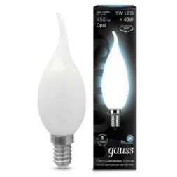 Лампа светодиодная филаментная Gauss E14 5W 4100К матовая 104201205