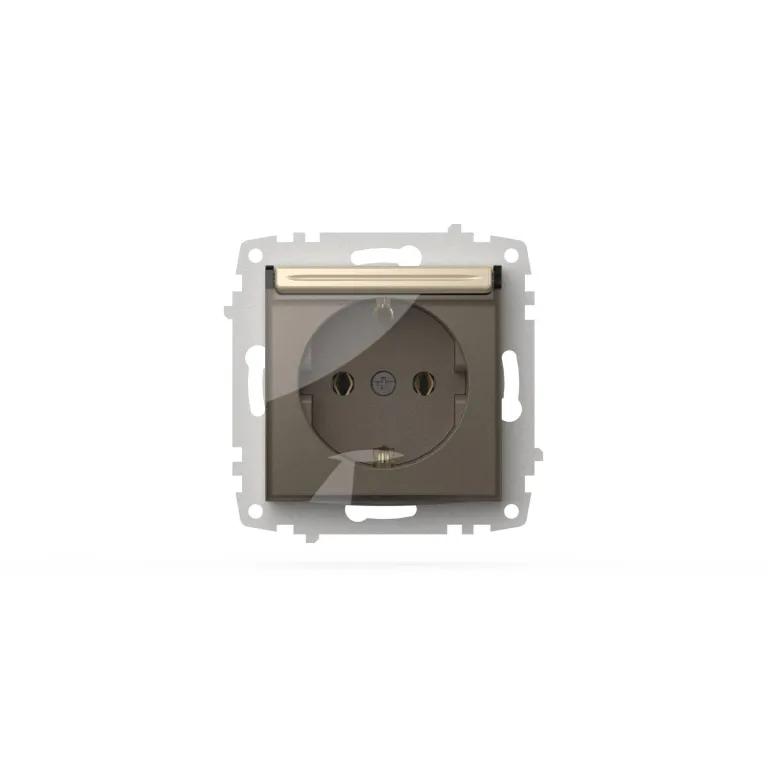 Розетка с крышкой и заземлением ELBI Zena Vega 609-012500-218