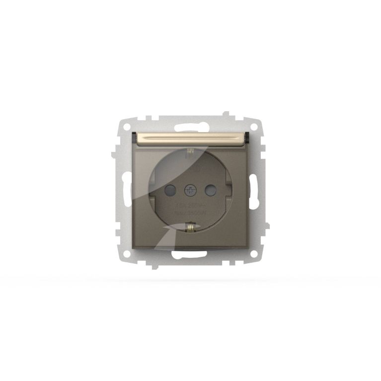 Розетка с крышкой, заземлением и защитой от детей ELBI Zena Vega 609-012500-219