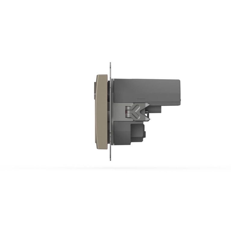 Розетка с заземлением и защитой от детей + два входа USB для заряда устройства ELBI Zena Vega 609-01