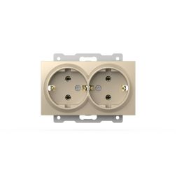 Розетка двухместная с заземлением ELBI Zena Vega 609-012500-907