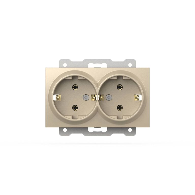 Розетка двухместная с заземлением ELBI Zena Vega 609-012500-907