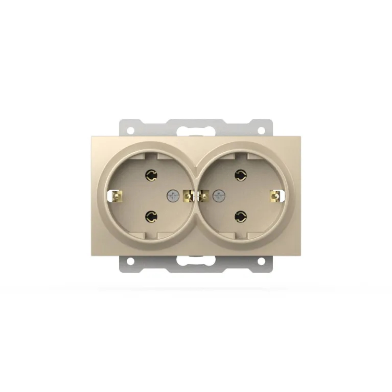 Розетка двухместная с заземлением ELBI Zena Vega 609-012500-907
