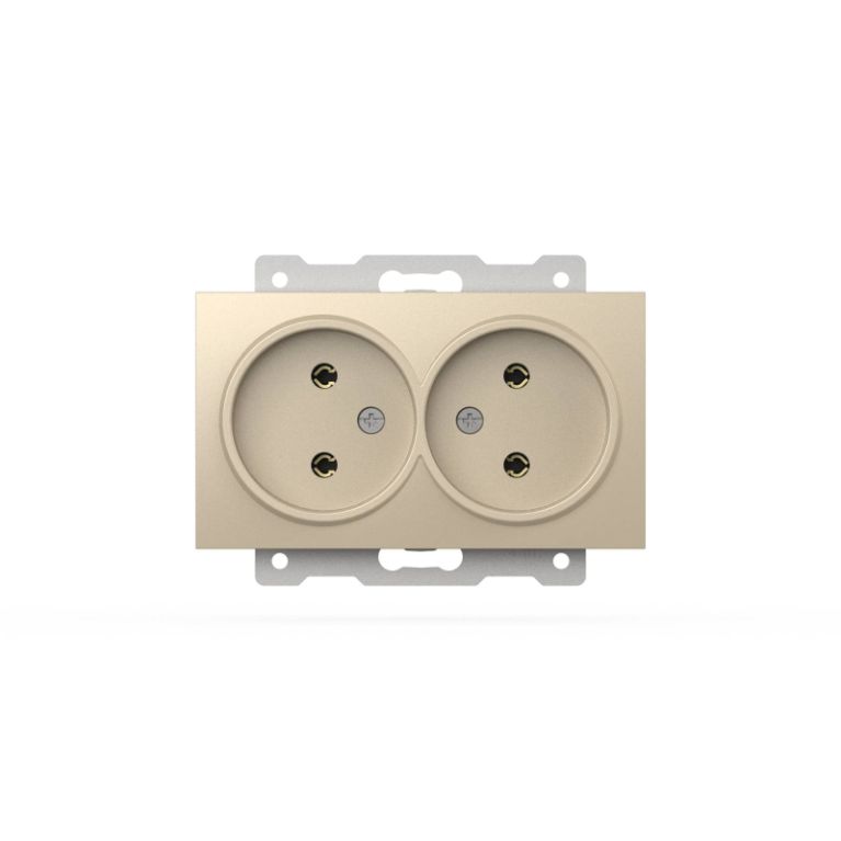 Розетка двухместная без заземления ELBI Zena Vega 609-012500-908