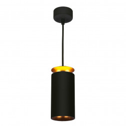 Подвесной светодиодный светильник Elektrostandard DLS021 9+4W 4200К черный матовый/золото 4690389144
