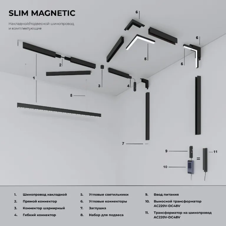 Коннектор угловой внутренний Elektrostandard Slim Magnetic 4690389190582 85091/11 a062190