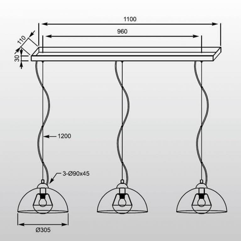Подвесной светильник Zumaline Antenne TS-120404P-BKGO