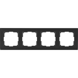 Рамка Stark на 4 поста черный WL04-Frame-04-silver/black 4690389048869