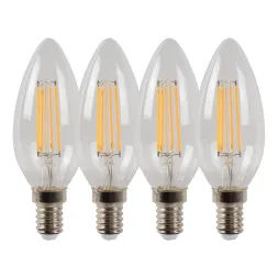 Лампа светодиодная диммируемая Lucide E14 4W 2700K прозрачная 49023/14/60