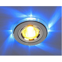 Встраиваемый светильник с двойной подсветкой Elektrostandard 2060 MR16 хром/синий 4607176194692