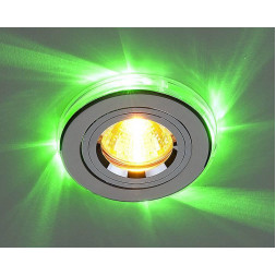 Встраиваемый светильник с двойной подсветкой Elektrostandard 2060 MR16 хром/зеленый 4607176194708