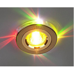 Встраиваемый светильник с двойной подсветкой Elektrostandard 2060 MR16 золото/мульти 4607176194746