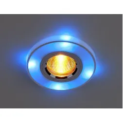 Встраиваемый светильник с двойной подсветкой Elektrostandard 2070 MR16 хром/синий 4607176196313
