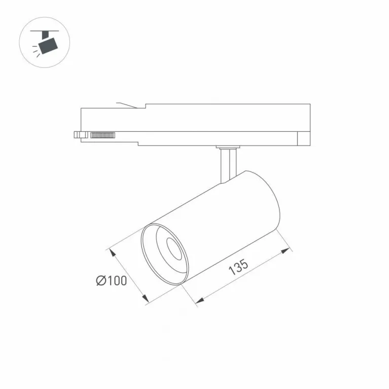 Трековый светодиодный светильник Arlight LGD-Nika-4TR-R100-40W Warm3000 031179