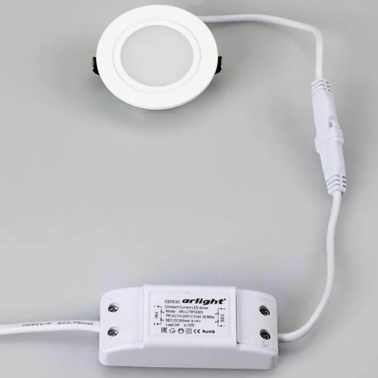 Мебельный светодиодный светильник Arlight LTM-R60WH-Frost 3W Warm White 110deg 020762