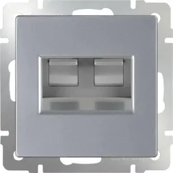 Розетка двойная Ethernet RJ-45 серебряный WL06-RJ45+RJ45 4690389073540