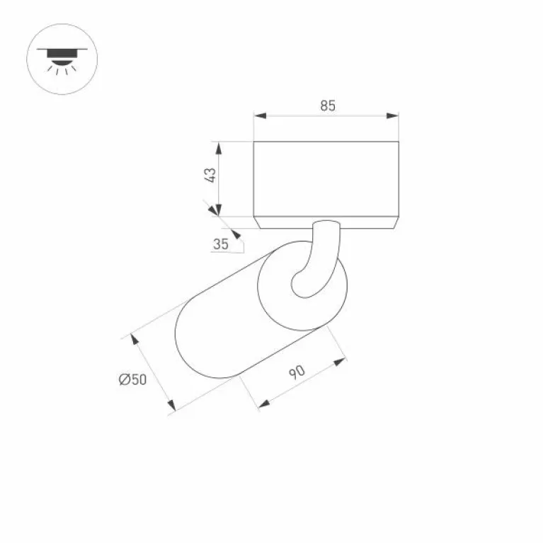 Трековый светодиодный светильник для магнитного шинопровода Arlight Mag-Spot-Rotate-45-R50-7W Warm30