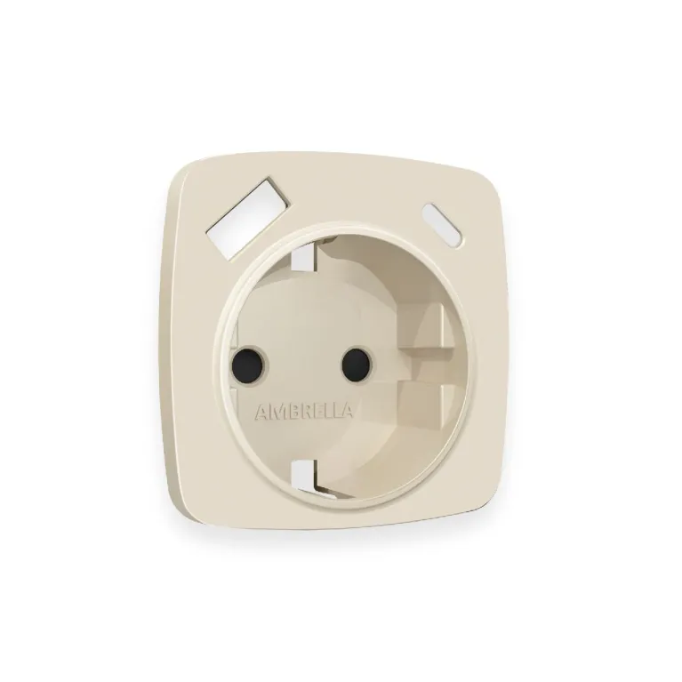 Лицевая панель для розетки с/з со шторками 2USB A+C Ambrella Volt Omega OP3300