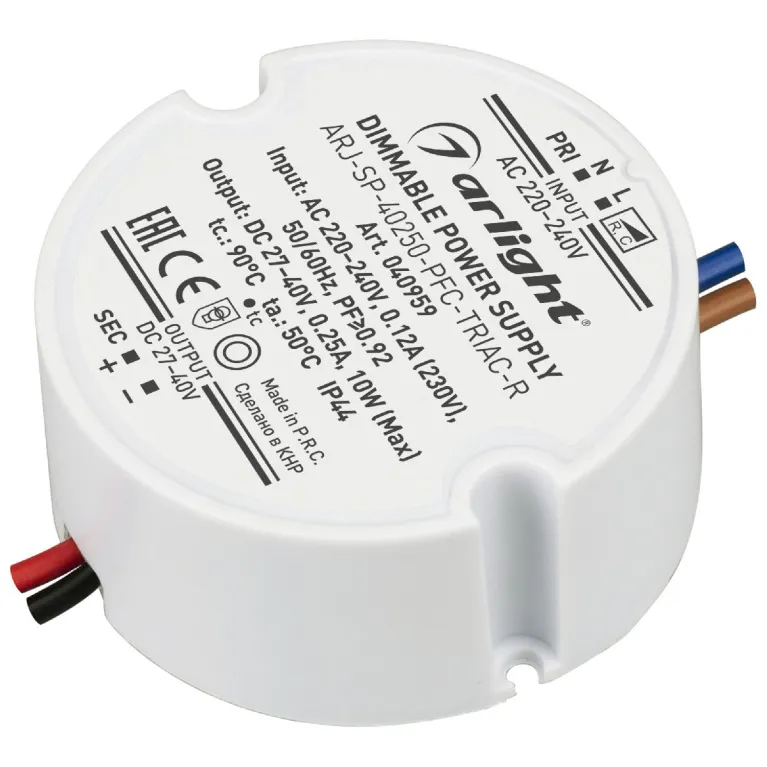 Блок питания Arlight ARJ-SP-40250-PFC-TRIAC-R (10W, 27-40V, 250mA) 040959