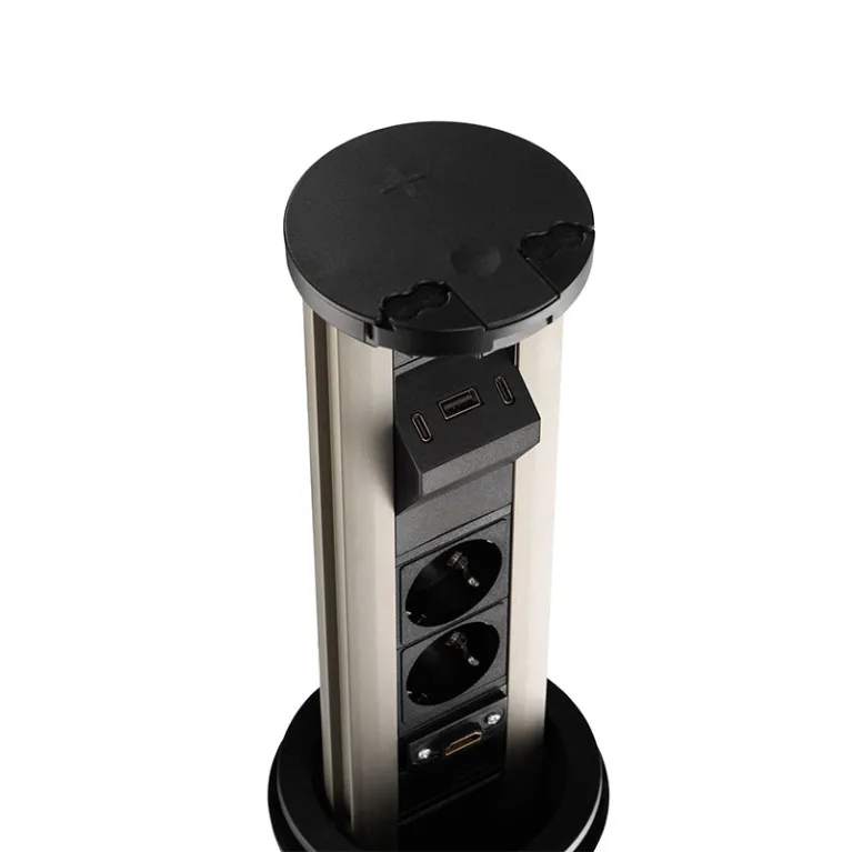 Блок розеток 12J (2 секции, USB type A+C + RJ45 + HDMI) Mebax 00-00002597