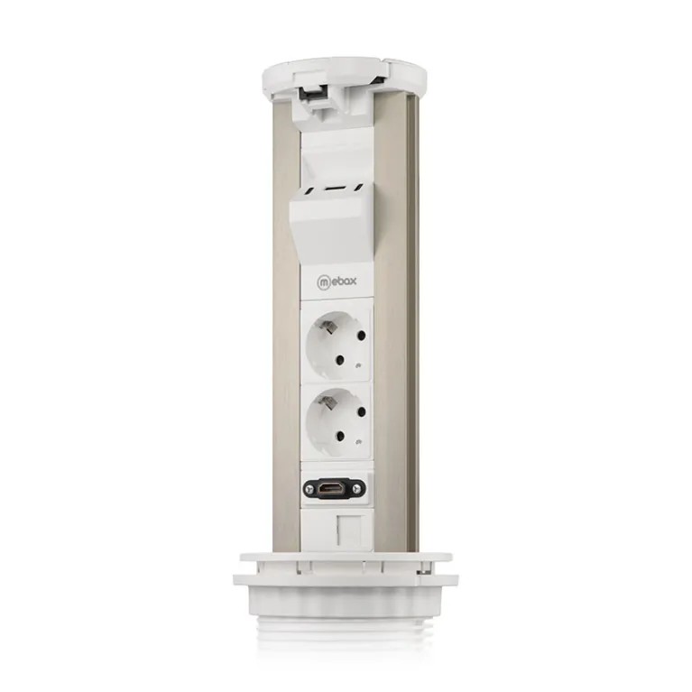 Блок розеток 12J (2 секции, USB type A+C + RJ45 + HDMI) Mebax 00-00002598