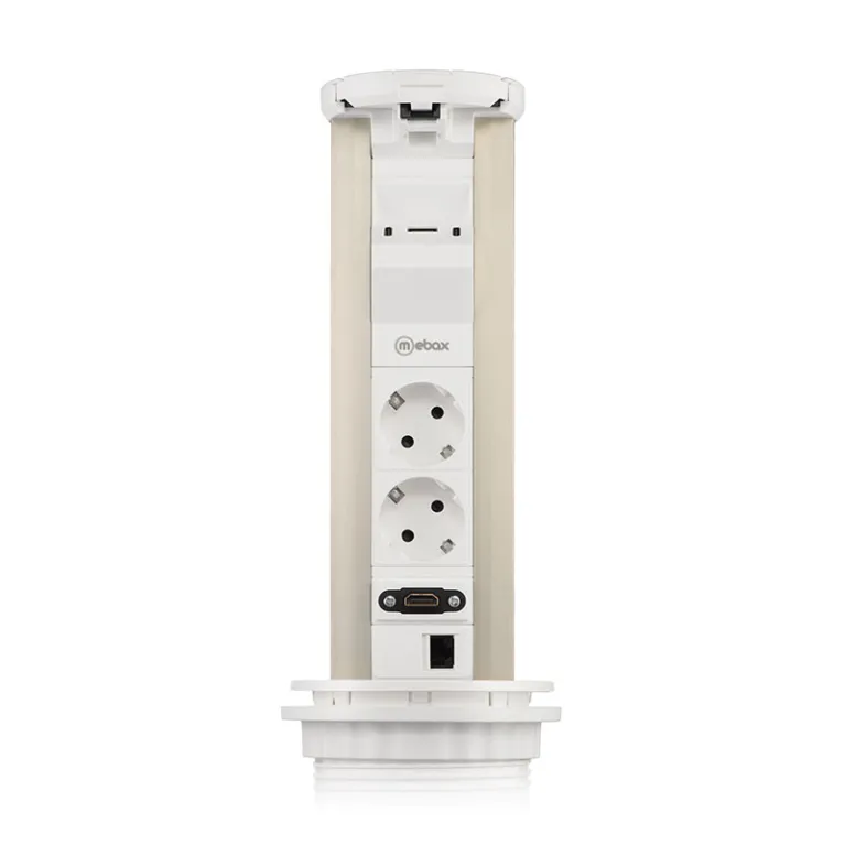 Блок розеток 12J (2 секции, USB type A+C + RJ45 + HDMI) Mebax 00-00002598