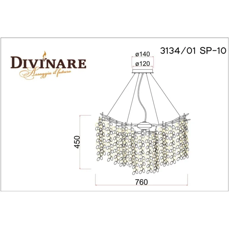 Подвесная люстра Divinare Salice 3134/01 SP-10