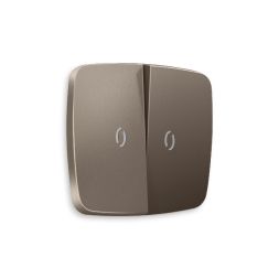 Лицевая панель для выключателя двухклавишного с подсветкой Ambrella Volt Omega OP6340