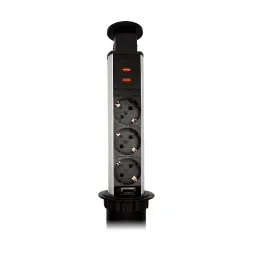 Блок розеток 105S (J) (3 секции + 2 USB) Mebax 00-00003151