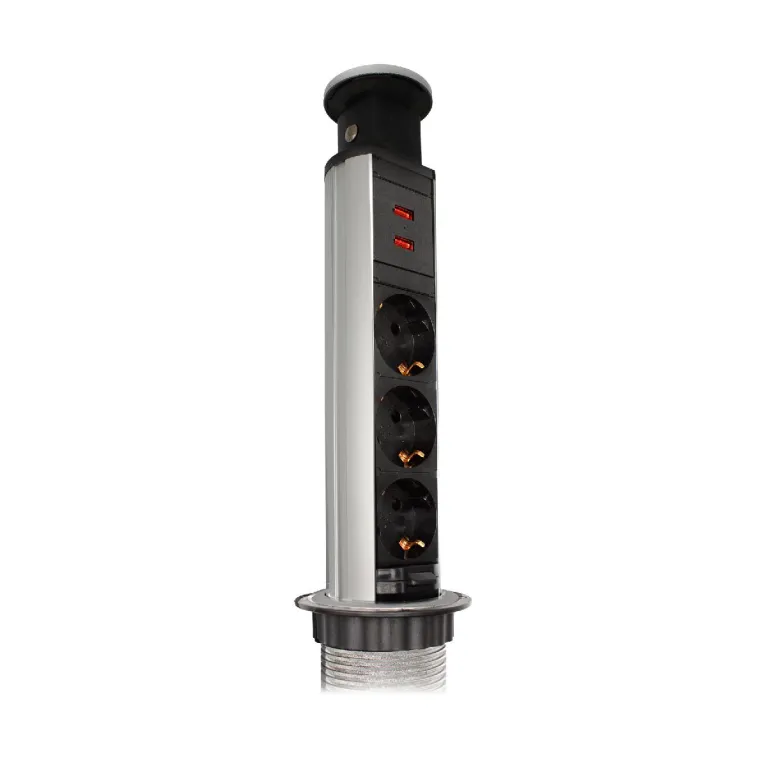 Блок розеток 105S (J) (3 секции + 2 USB) Mebax 00-00003152