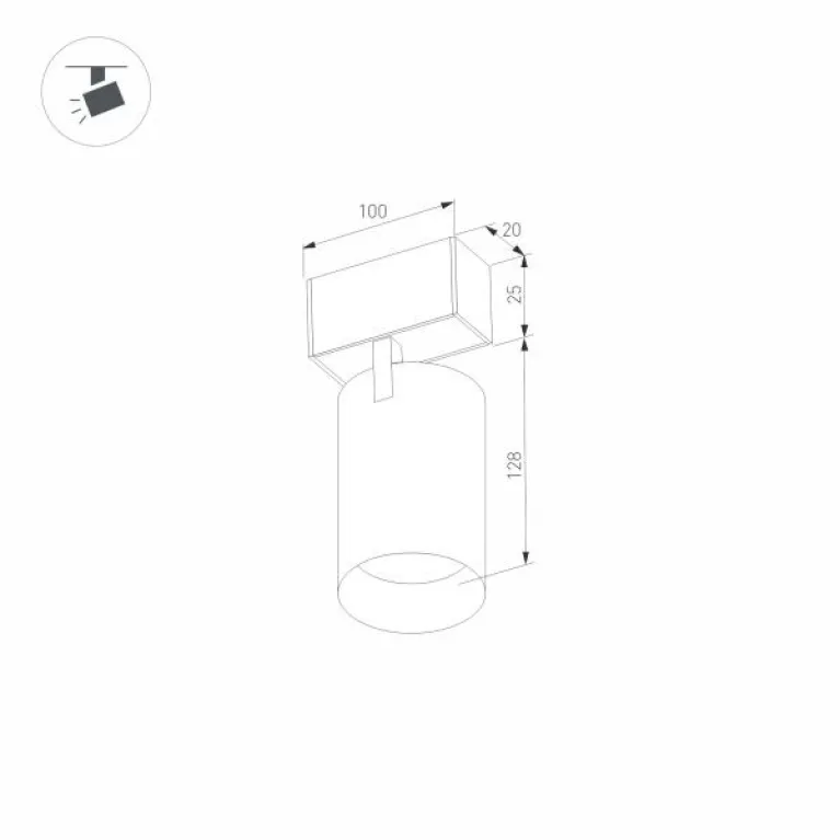 Трековый светодиодный светильник для магнитного шинопровода Arlight Mag-Spot-25-R120-12W Day4000 033