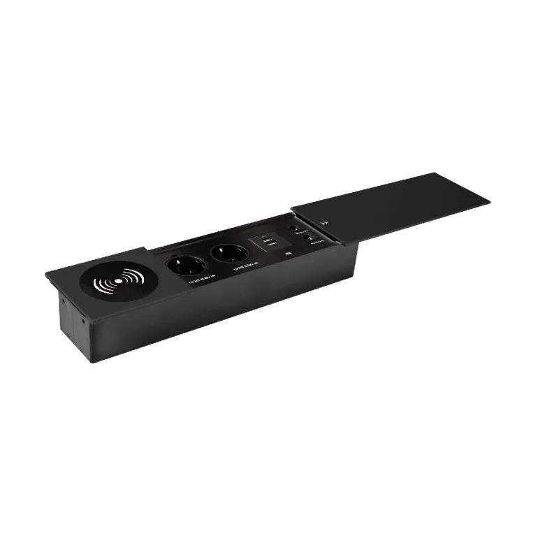 Блок розеток JX (Slide Top) (2 секции RJ-45 + 2 USB беспр.зарядка с кабелем питания) Mebax 00-000028