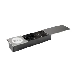 Блок розеток JX (Slide Top) (2 секции RJ-45 + 2 USB беспр.зарядка с кабелем питания) Mebax 00-000028