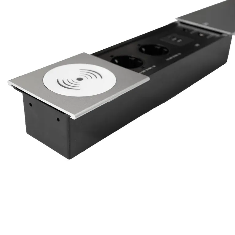Блок розеток JX (Slide Top) (2 секции RJ-45 + 2 USB беспр.зарядка с кабелем питания) Mebax 00-000028
