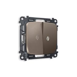 Комплект механизма 2-кл проходного выключателя с подсветкой Ambrella Volt Omega MO634035