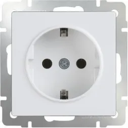 Розетка с заземлением белая WL01-SKG-01-IP20 4690389045615