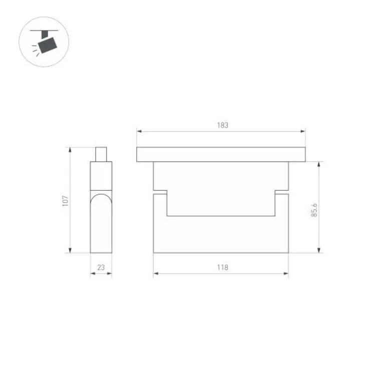Трековый светодиодный светильник для магнитного шинопровода Arlight Mag-Orient-Flat-Fold-S195-6W Day