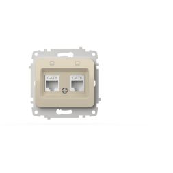 Розетка компьютерная двухместная (Cat 6) ELBI Jazz 607-000300-248