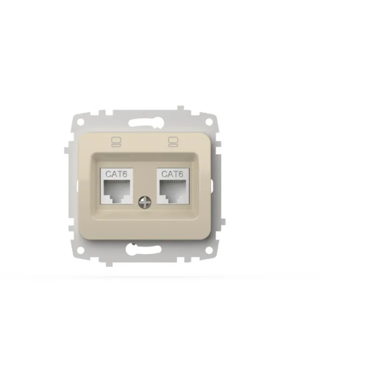 Розетка компьютерная двухместная (Cat 6) ELBI Jazz 607-000300-248