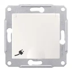 Розетка Schneider Electric Sedna с/з со шторками и крышкой 16A 250V SDN3100121