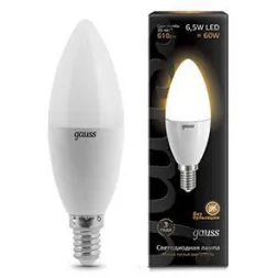 Лампа светодиодная Gauss E14 6.5W 3000К матовая 103101107