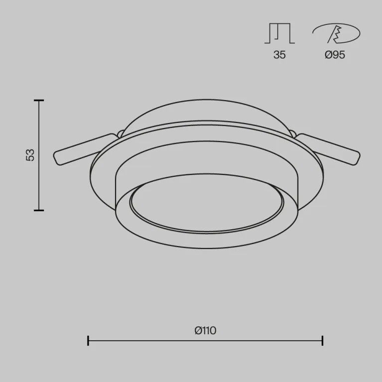 Встраиваемый светильник Maytoni Technical Hoop DL086-GX53-RD-WB